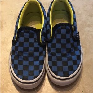 Vans toddler boy size 11 checkered blue and black